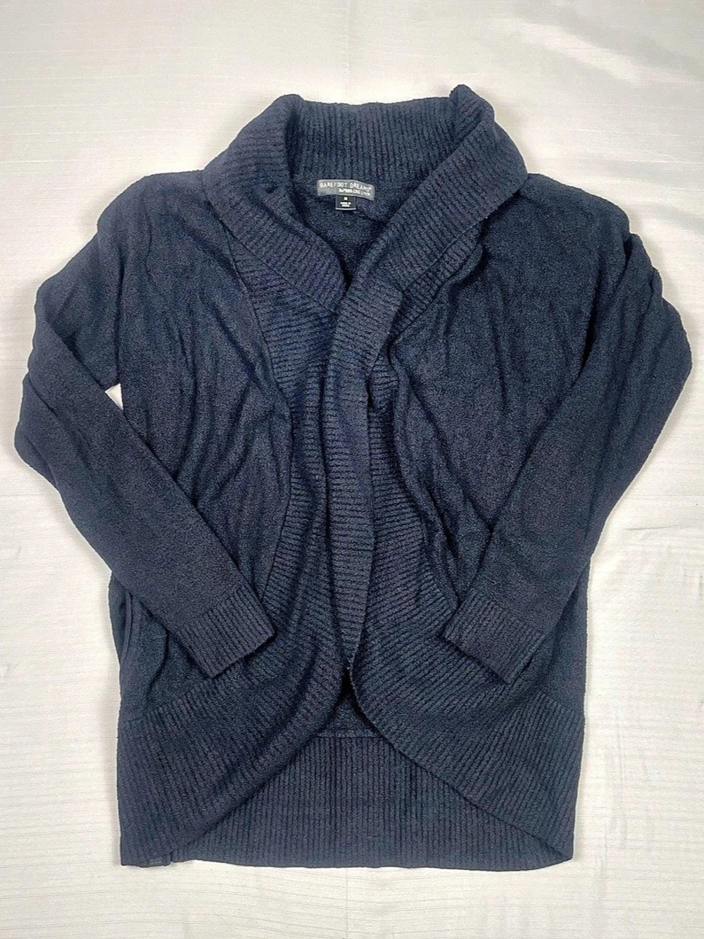 Barefoot Dreams CozyChic Lite Circle Cardigan Black Style 452 Medium - Like New